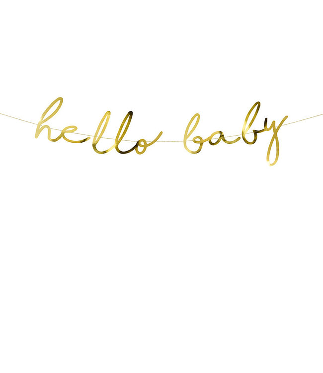 Kom langs om het te weten Invloedrijk Clip vlinder Slinger Hello Baby | Goud | Babyshower | Geboorte | 2 meter - Feestdeco