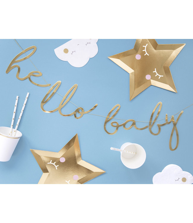 Slinger Hello Baby | Goud | Babyshower | Geboorte | 2 meter