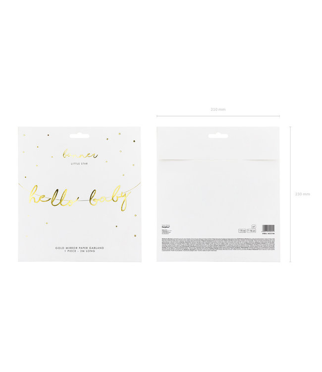 Slinger Hello Baby | Goud | Babyshower | Geboorte | 2 meter