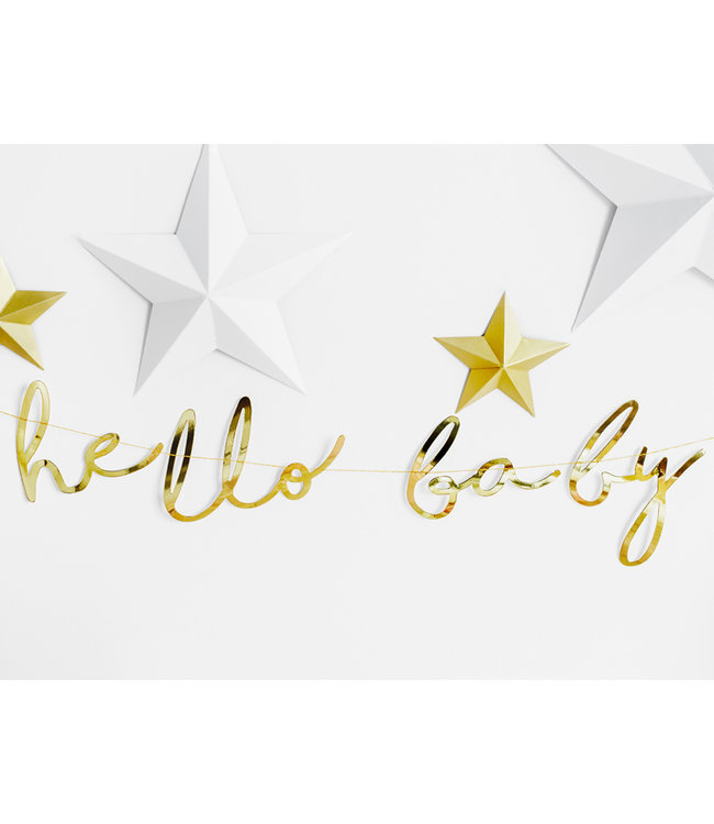 Slinger Hello Baby | Goud | Babyshower | Geboorte | 2 meter