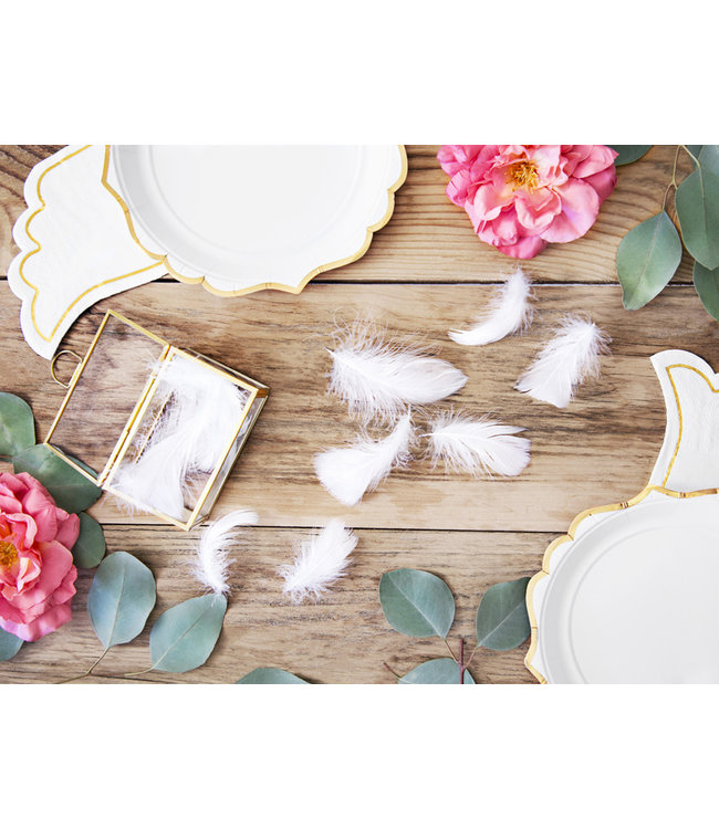 Witte veertjes | 50 stuks | 5-8 cm