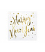 PartyDeco Servetten - happy new year - wit&sterren - 20 stuks