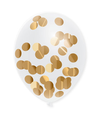 Haza OUTLET Confettiballonnen goud - Festive gold - 5 stuks