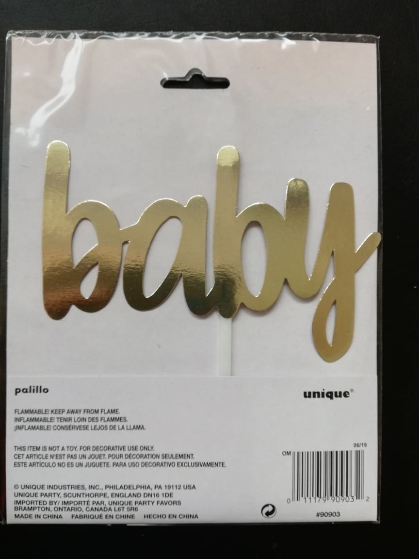 Baby taarttopper goud