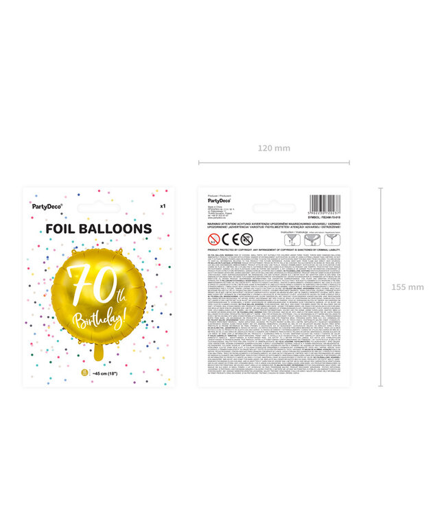 Folieballon 70th birthday - 70e verjaardag