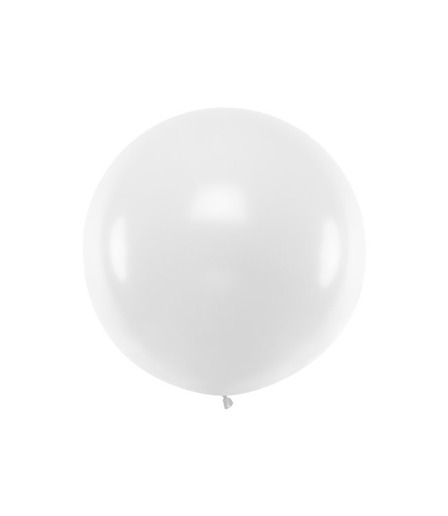 PartyDeco Reuzeballon wit | 100 cm