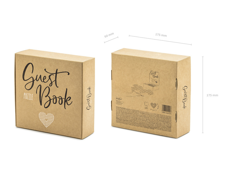 Gastenboek puzzelhart kraft - 85 stukjes