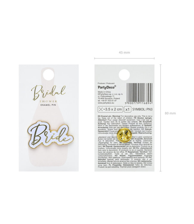 Bride metalen pin broche