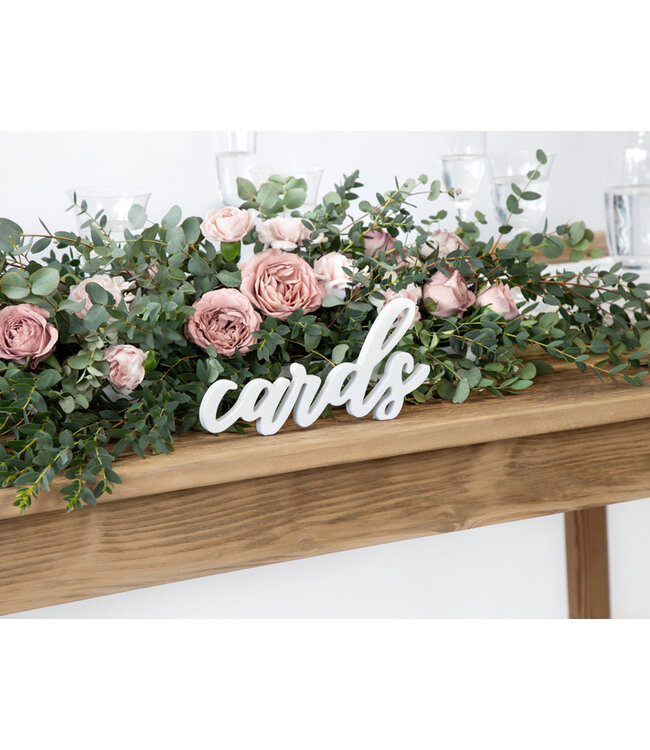 Cards - Houten decoratie - wit 20x10cm