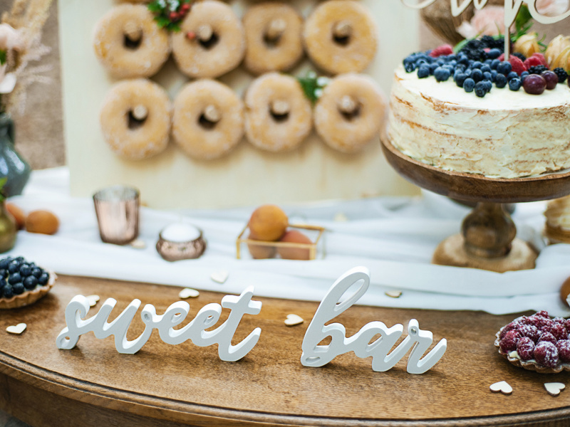 Sweet bar - Houten decoratie - wit