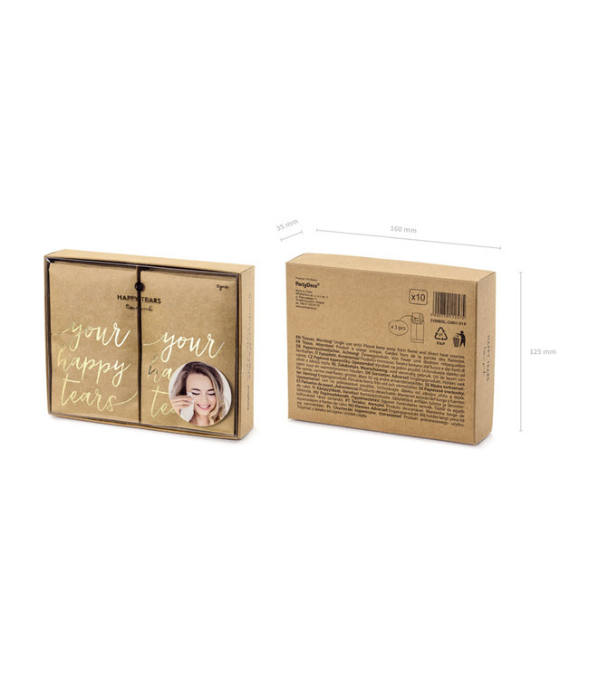 Zakdoekjes | Your happy tears | kraft/goud - 10 stuks