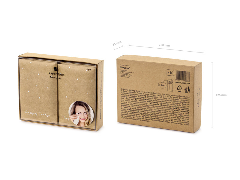 Zakdoekjes - Happy tears - kraft/zilver - 10 stuks