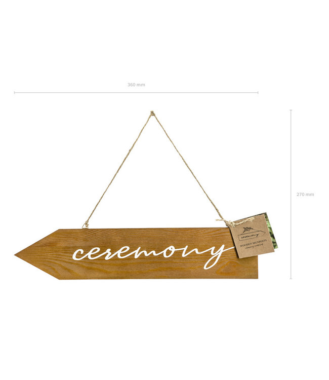 Houten wegwijzer pijl  | Ceremony | 36x7,5cm