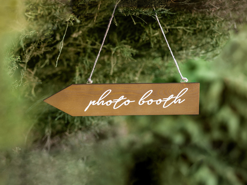 Houten wegwijzer pijl - Photobooth
