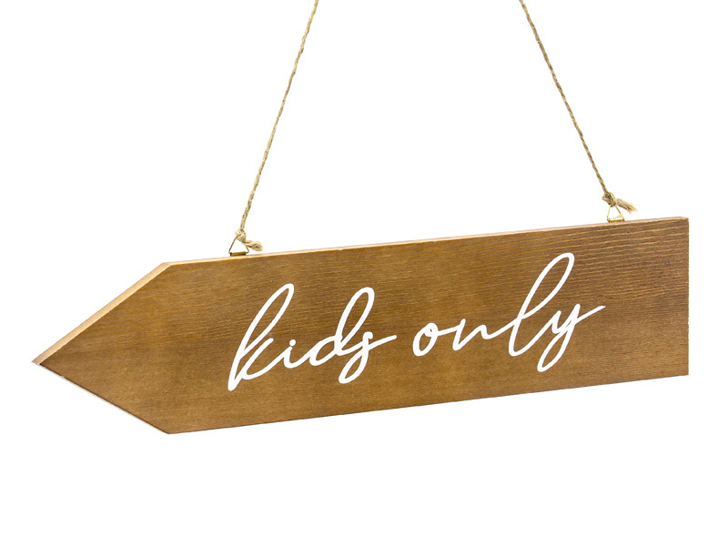 Houten wegwijzer pijl - Kids only