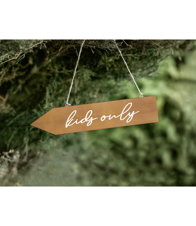 Houten wegwijzer pijl | Kids only