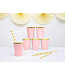 Papieren bekers - roze met gouden rand - 6 stuks