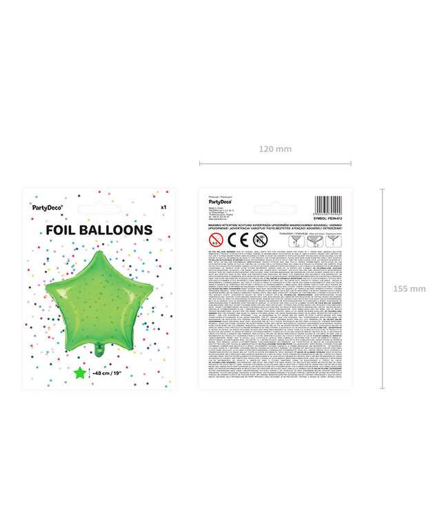 OUTLET Folieballon ster | groen transparant | 48 cm