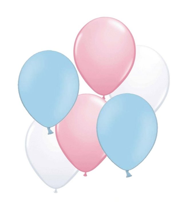 Strong Balloons Ballonnen Gender Reveal  roze-blauw-wit