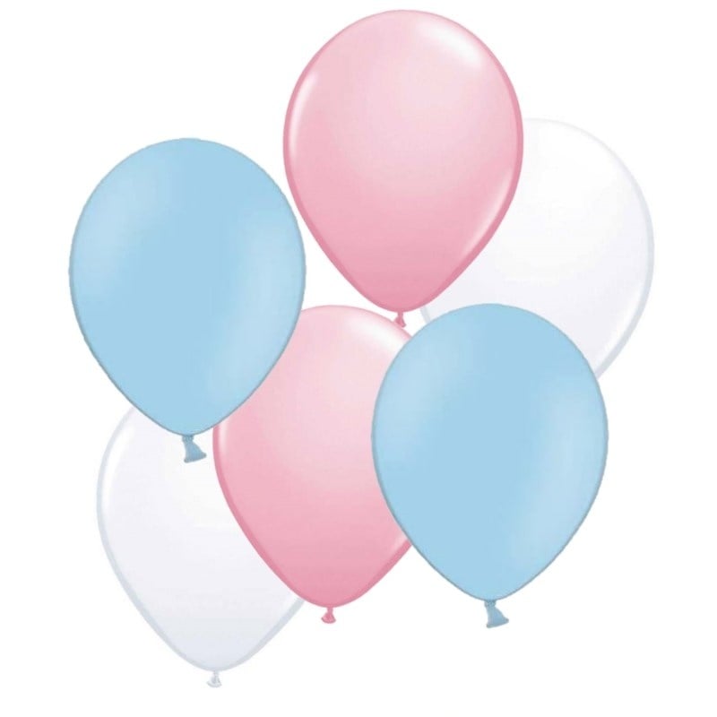 hongersnood vriendschap patrouille Ballonnen Gender Reveal roze-blauw-wit FEESTDECO NIJVERDAL - Feestdeco
