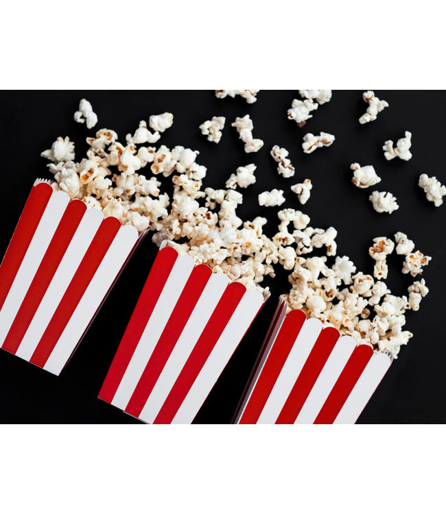 Popcorn Bakjes | Rood / Wit | 6 stuks