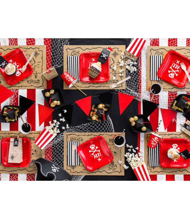 Popcorn Bakjes | Rood / Wit | 6 stuks