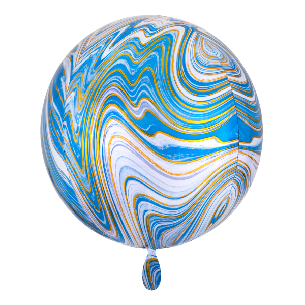 Folieballon - Blauw Marble - 40cm