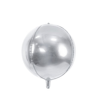 PartyDeco Folieballon Orbz zilver | 40 cm