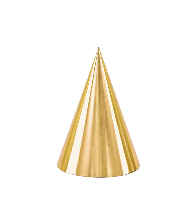 PartyDeco Feestmuts - goud - 6 stuks