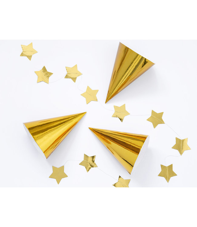 Feestmutsen goud | 6 stuks