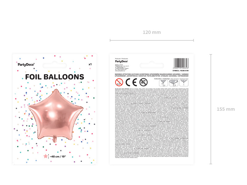 Sterrenballon folie - rosé goud - 48 cm