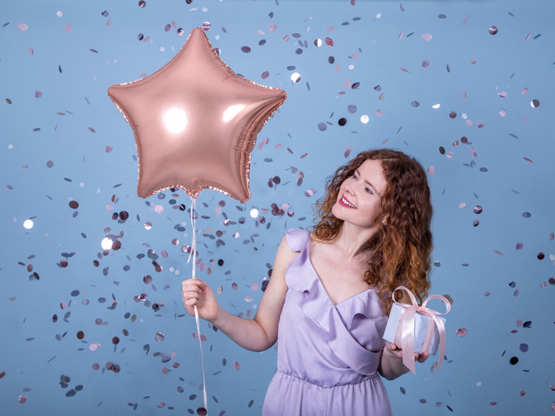 Sterrenballon folie - rosé goud - 48 cm