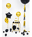 PartyDeco Sterrenballon  folie - zwart  - 48 cm