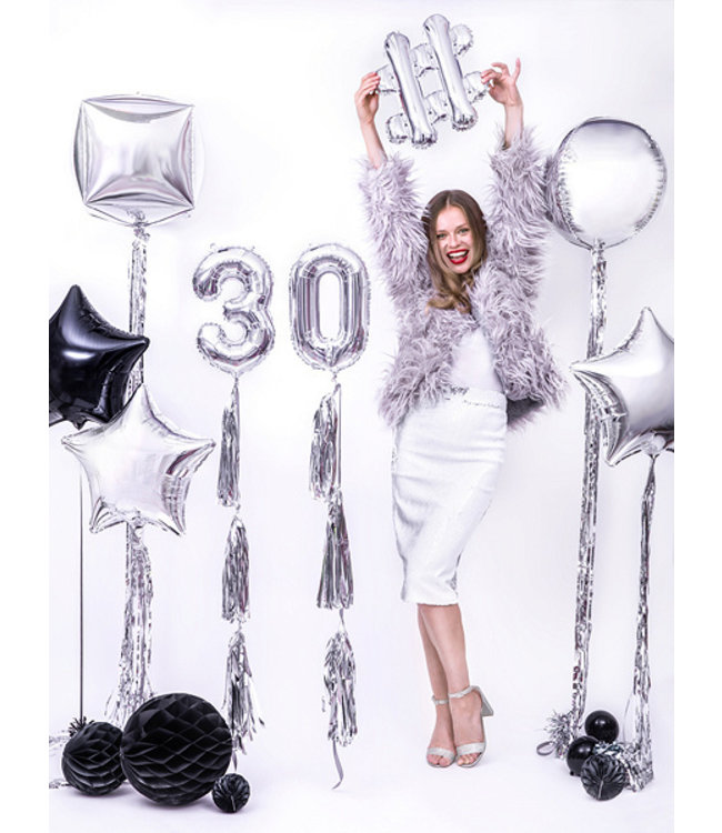 Sterrenballon  folie - zwart  - 48 cm