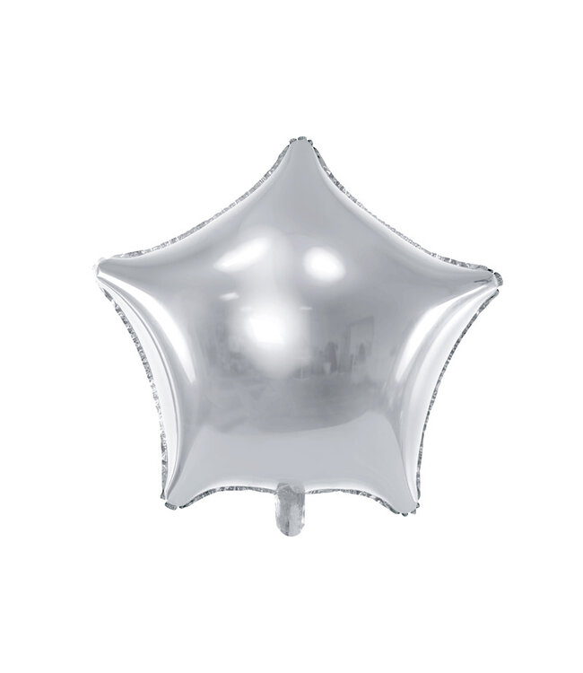 PartyDeco Folieballon ster zilver | 48 cm