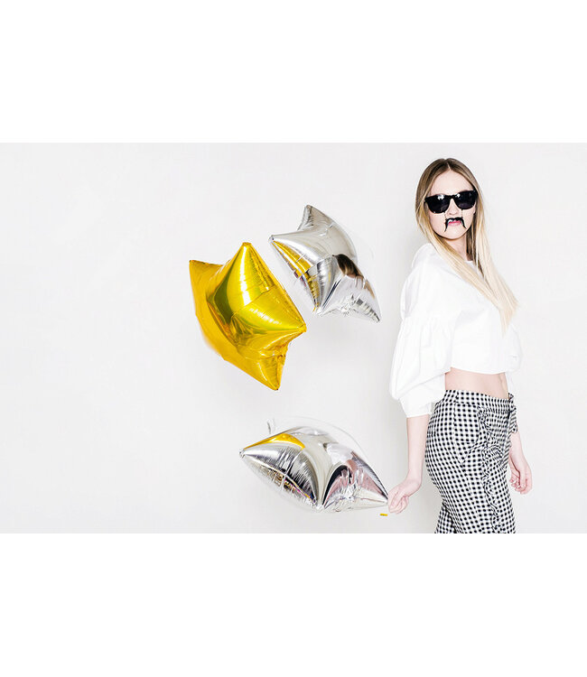 Folieballon ster zilver | 48 cm