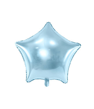 PartyDeco Sterrenballon  folie - licht blauw  - 48 cm