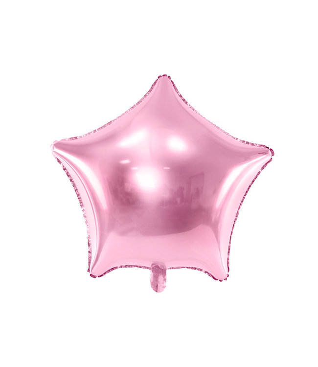 PartyDeco Sterrenballon  folie - zacht roze - 48 cm