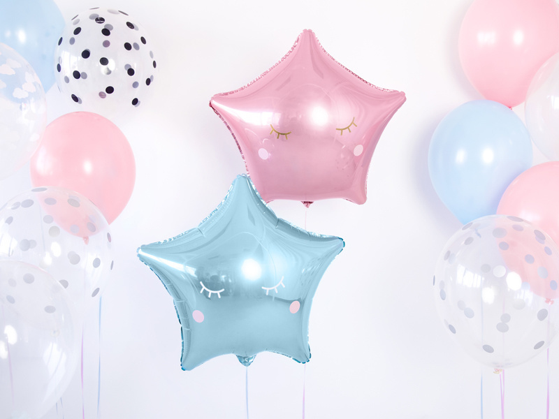 Sterrenballon folie - zacht roze - 48 cm