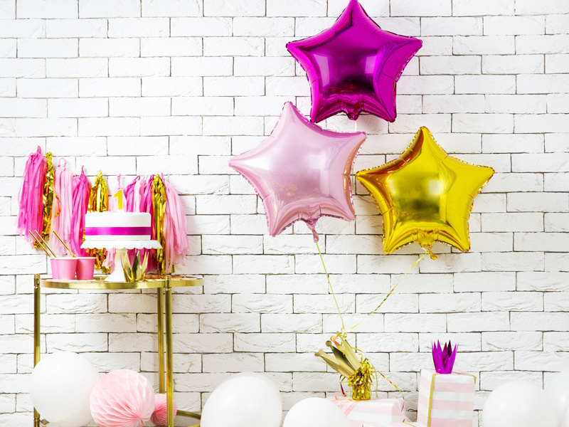 Sterrenballon folie - zacht roze - 48 cm