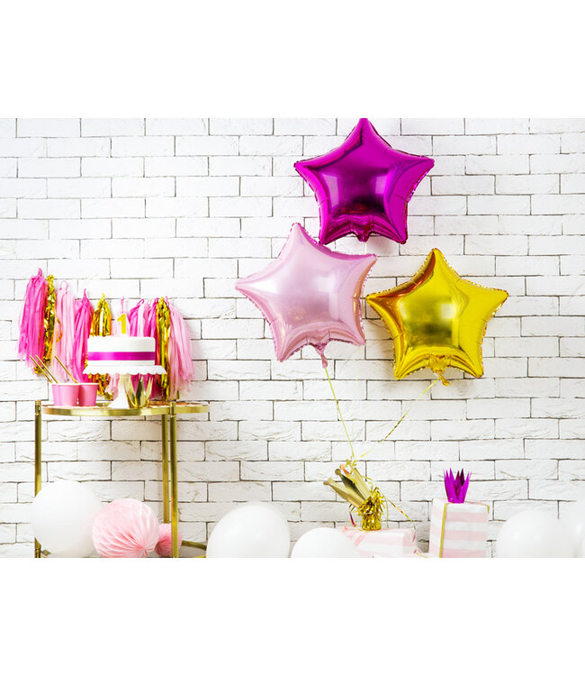Sterrenballon  folie - donker roze  - 48 cm