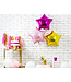 PartyDeco Sterrenballon  folie - donker roze  - 48 cm