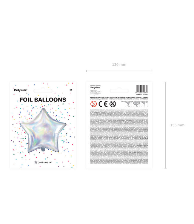 Folieballon ster iriserend | 48 cm