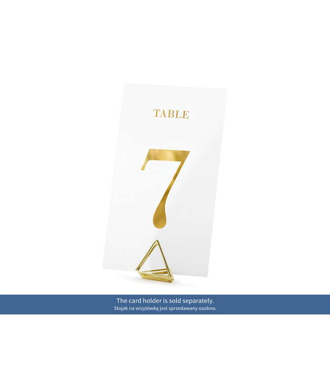 Tafelnummer kaartjes - transparant/ goud