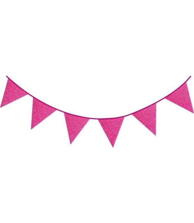 Vlaggenlijn glitter fuchsia | 6 meter