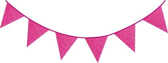 Glitter vlaggenlijn roze/fuchsia- 6 meter