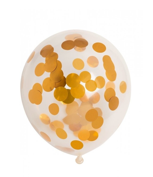 Confettiballonnen metallic goud | 6 stuks