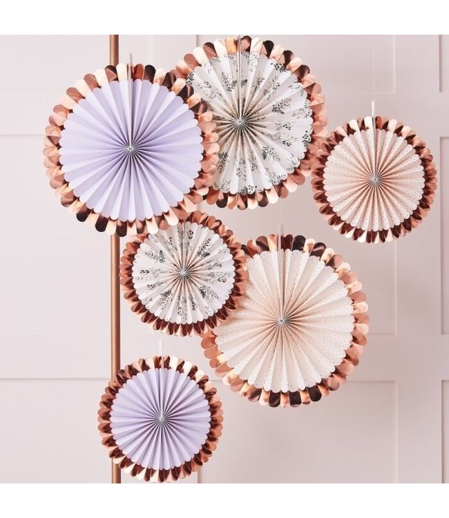 Waaiers Rosegoud mixed | 6 stuks