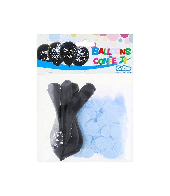 Confettiballonnen Boy or Girl? BLAUW  | 4 stuks