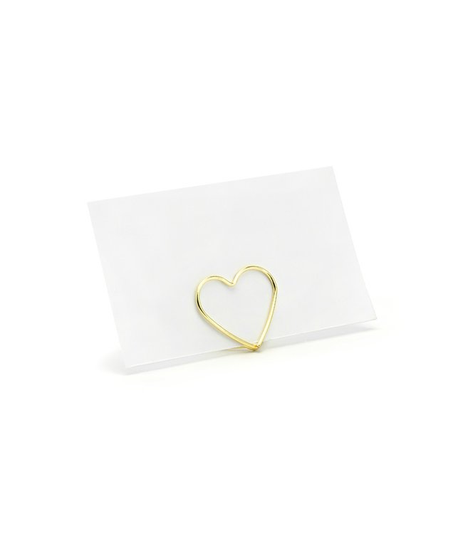 Plaatskaarthouders hartjes - goud - 10 stuks